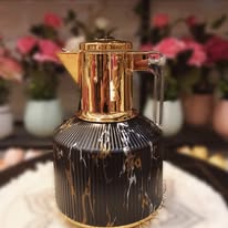 براد قهوة اسود وذهبي ماربل يد شفاف 